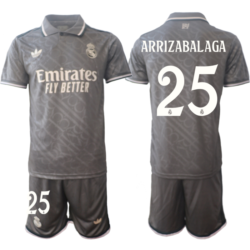 Men 2024-2025 Club Real Madrid away Grey #25 Soccer Jersey->real madrid jersey->Soccer Club Jersey